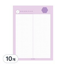아이씨엘디자인 그리드 노트패드, 플레인 바이올렛, 10개, 46매