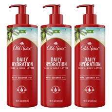 올드스파이스 데일리 하이드레이션 핸드 앤 바디로션 위드 코코넛오일, 473ml, 3개