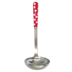 SABRE PARIS 印花系列 WHITE DOTS 點點玩色 湯勺, 不鏽鋼材質, 27cm, 紅色, 1支