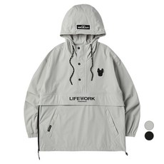 LIFEWORK 中性款 寬鬆尼龍連帽風衣外套 LW231AN370