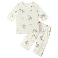 유니프랜드 마린 쿨레이온 7부내의 상하의 세트