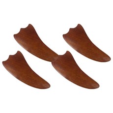 YoungMarket 玫瑰木刮痧指壓器 C型, 4個, 混合色