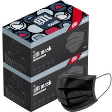 비에스에스마스크 기프트 일회용 덴탈 마스크 성인용, 50개입, 2개, 검은색