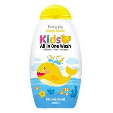 Funny Pia Happy Ocean 兒童多合一沐浴乳 香蕉, 300ml, 1個