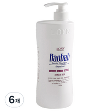 로픈 바오밥 패밀리 샴푸 푸르티 플로럴 머스크 향, 1kg, 6개