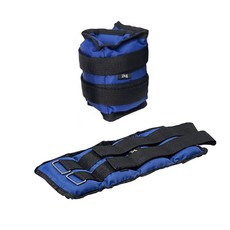 soonZAM 運動鍛煉手腕腳踝沙袋魔鬼氈配重帶 2條入, 4kg, 藍色 黑色