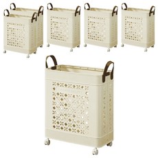 ANDY MAY2 本川帶手把折疊附輪收納籃 OH-Q323-1 35L, 奶黃色, 6個