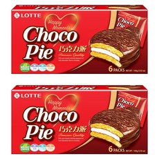 LOTTE 樂天巧克力派 Set 6顆, 蛋糕體扎實柔軟，口感豐富，內層夾入美味棉花糖，外層裹上香濃巧克力, 168g, 2盒