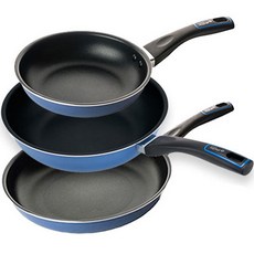 Dorukomai 廚師感應純光 IH 風扇 3 件套 3ea, 煎鍋(20cm+28cm)+炒鍋28cm, 灰藍色
