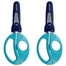 MILAN 小瓢蟲學童安全可攜式剪刀 含刀柄套, 藍色, 2支