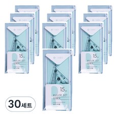 市集風格三角尺量角器組, 綠色, 30套