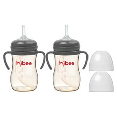 hibee EASYU重力球吸管學習杯 第2階段, 灰色, 2個