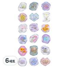경이상점 실링왁스 스티커 18개입, E 블룸 하모니, 6세트