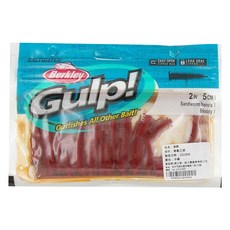 Berkley 貝克力 沙蟲 臭蟲 沙蠶萃取 Gulp! Sandworm 加味 軟蟲 仿真 假餌 路亞 釣魚 GSSW2-BY 2吋, bloody, 1包