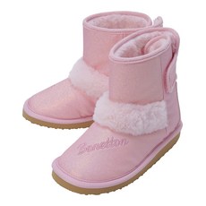 UNITED COLORS OF BENETTON. KIDS 童款亮粉麂皮絨毛雪靴