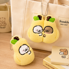 복슬 강아지 커플 인형 키링 2종 x 3p 세트, 화이트, 1세트, 9.5cm