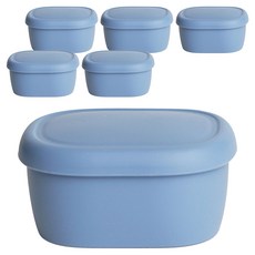 실리가든 실리콘 냉동밥 보관용기 다크블루, 6개, 300ml