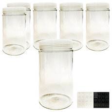 B PROJECT 圓形食材保管容器 收納罐, 1組, 6個容器 + 6個蓋子 + 32張貼紙