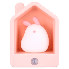 半島良品 窩窩居貓咪兔兔小夜燈 USB供電, 兔兔 粉色