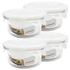 LocknLock 樂扣樂扣 圓形保鮮盒 白色, 150ml, 4個