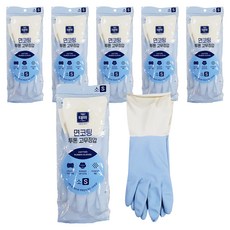 태화 면코팅 투톤 고무장갑 양손착용, 블루, 소(S), 6개