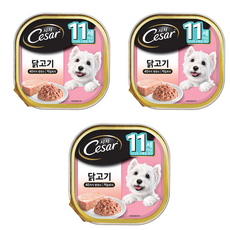 시저 시니어 강아지 주식캔, 닭, 100g, 3개