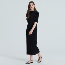 ab.plus 女款修身泡泡袖百褶連身裙 LSA2MO38