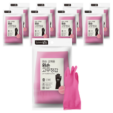 Home Edition MJ 替換用左手橡膠手套, 中(M), 粉紅色, 9個