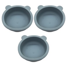 AP. 普思 矽膠吸盤小熊碗 300ml, 藍灰色, 3個