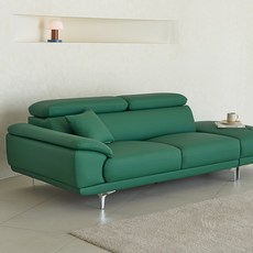 도모디자인 노바 무빙헤드 3.5인용 소파 우형 + 쿠션2p 세트 방문설치, 딥그린