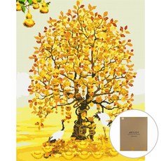 아트조이 DIY 보석십자수 캔버스형 60 x 75 cm, 황금돈나무, 1개
