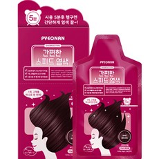 PYEONAN 5分鐘快速染髮劑 5包入, 酒紅棕, 1盒