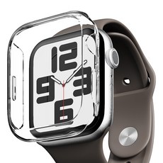 빅쏘 초슬림 변색없는 프레임 레빅스킨 애플워치 하드 보호 케이스, 투명, 1개