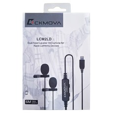 CKMOVA Apple Lightning 接口雙咪頭領夾麥克風, LCM2LD, Black