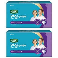 디펜드 남녀공용 안심 언더웨어 요실금 성인기저귀, 중형, 18개입, 2개