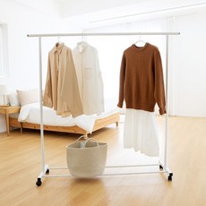 트리팜 베이직 이동식 스탠드 행거 150, 화이트