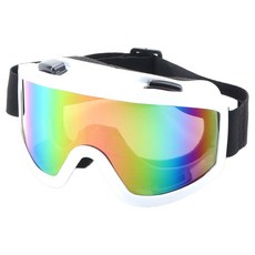 SMT 兒童/成人防霧滑雪護目鏡 可戴眼鏡 均碼, 白框彩膜 白色, 1個