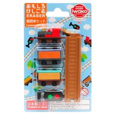 Iwako 造型橡皮擦 機關車Set 日本製造, 貨物列車及鐵軌, 1組