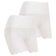 冰絲涼感無痕收腹安全褲 Set 2件, 中腰/高腰, 均碼(45~65KG適穿), 白色