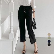 afinar 女款防皺涼感七分鬆緊褲