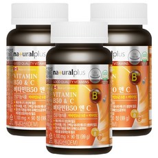 내츄럴플러스 비타민B50 앤 C, 90정, 3개