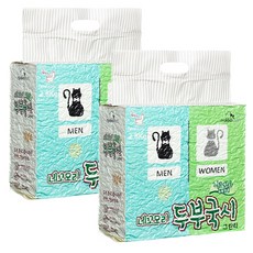 네꼬모리 두부국시 나노입자 고양이모래, 2.8kg, 2개, 그린티
