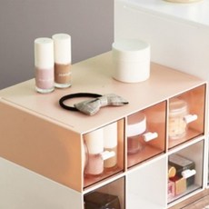 Black Pig Shop正方形透明抽屜櫃, 粉色的, 10個