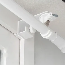 Lifegd100 免釘安裝 免鑽孔掛鉤窗簾桿/軌道兩用 3.5 x 8 cm, 2個, 白色