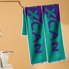 ZBIBI 雙色棉質毛巾 運動 羽球 運動毛巾, 紫色薄荷, 2個