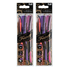 KAI 貝印 razor fal-3p 修眉刀(橘/紅/紫/3入), 2入, 橘/紅/紫