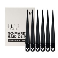 ELLE PARIS 자국없는 집게핀 대, 6개, 블랙