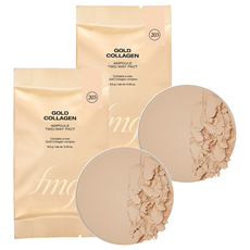 THE FACE SHOP 菲詩小舖 Gold Collagen安瓶兩用粉餅替換芯 SPF40 PA++ 9.5g, 2個, 203 Natural Beige