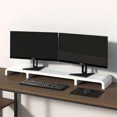 CUBICS 桌上型電腦雙螢幕架, 白色