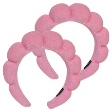 큐세라 구름 머리띠 세안 밴드 헤어 액세서리, 2개, 핑크